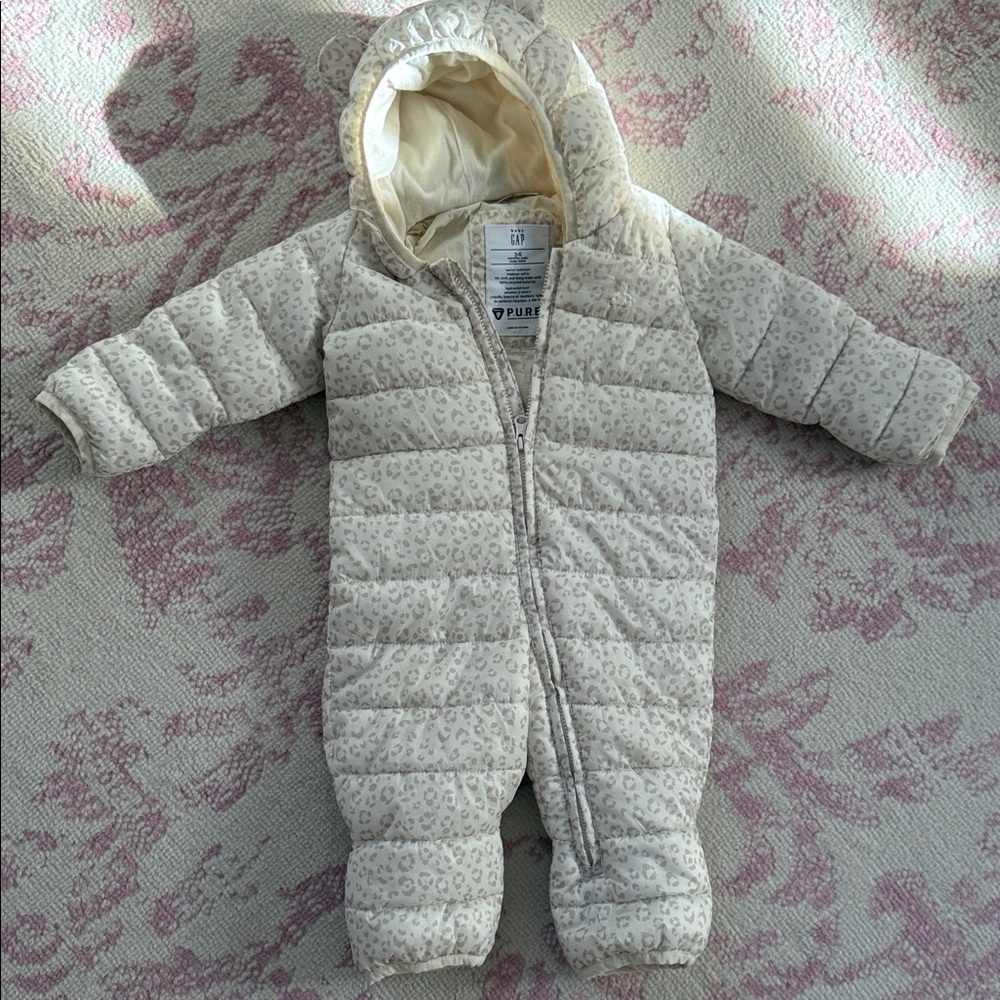 GAP Baby Snowsuit in Cream and Tan